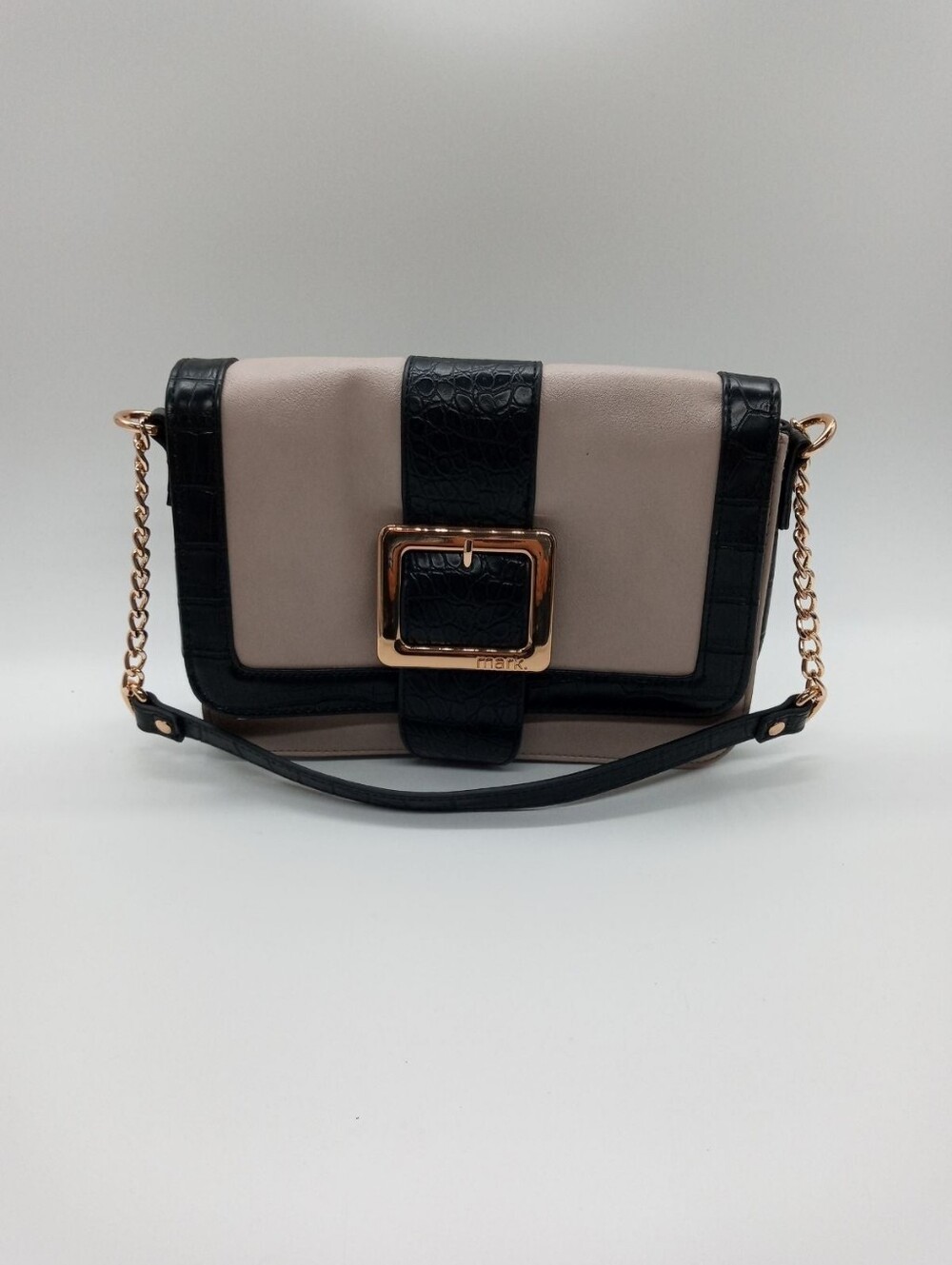 Chic Two-Tone Black and Taupe Mini Bag
